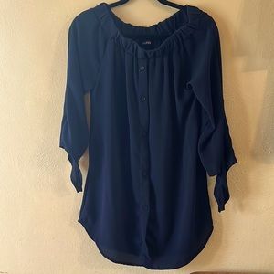 Adorable Boohoo mini dress, navy blue. Never been worn.